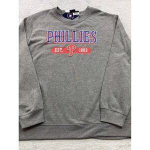 Majestic Philadelphia Phillies Sweatshirt Mens XL Gray MLB Crewneck NWT